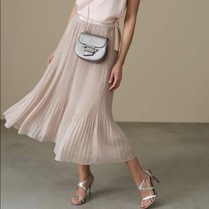 Reiss silky pleated long skirt